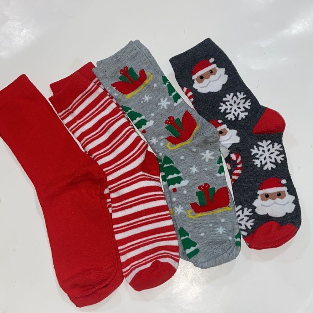 Of Lot 4 Pairs Christmas Woman Socks